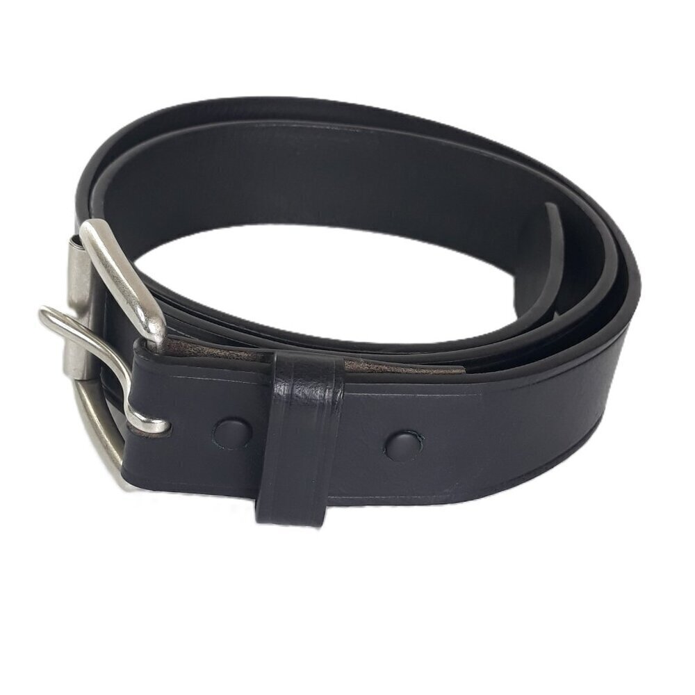 Black Thick Leather 1.5" Wide Belt 40 Removable Buckle Minimalist Office